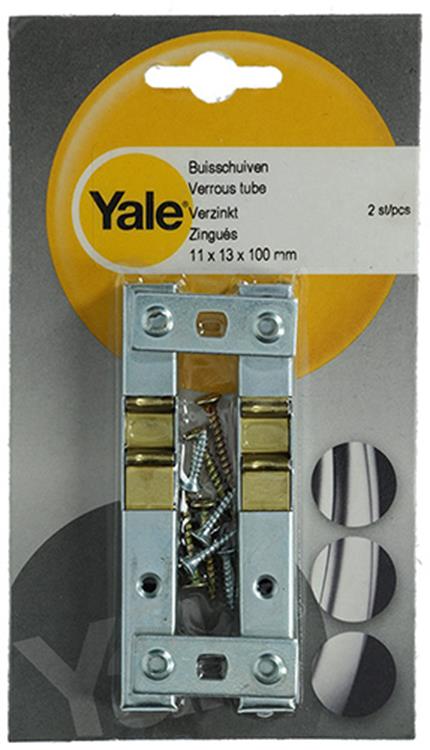 Yale 1019212 - 2 buisschuiven verzinkt 11x13mm 100mm | 5 stuks