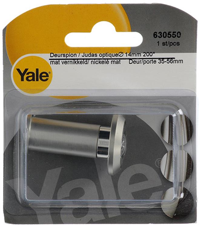 Yale 1019222 - deurspion 200° mat vernikkeld ø14mm | 2 stuks