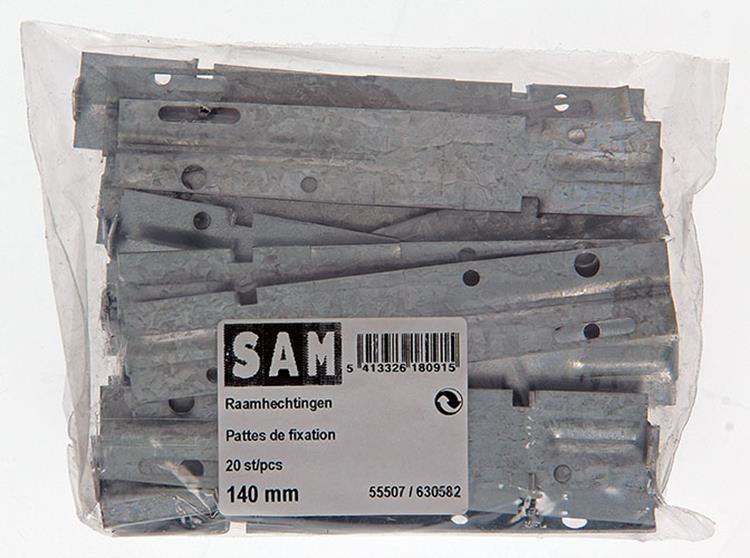 1019238 - 20 hechtingen voor raam verzinkt 140mm | 5 stuks