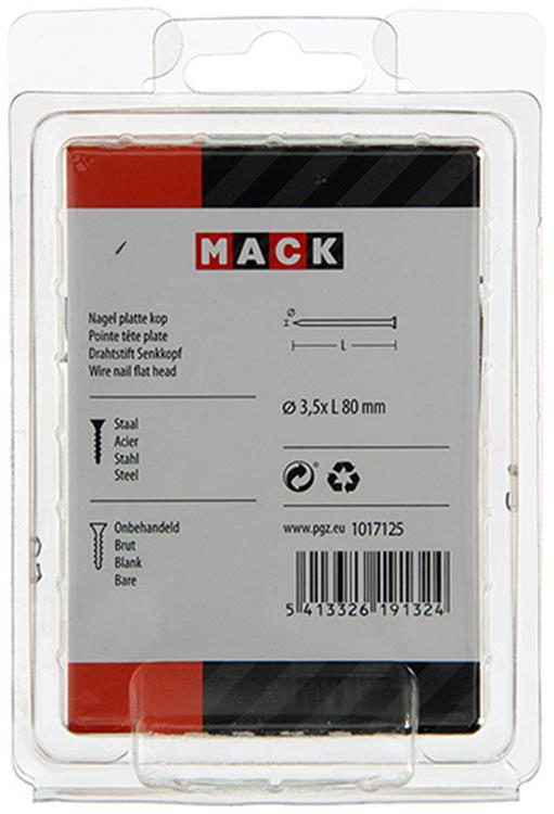 Mack 1017125 - nagel platte kop 180 gr 3,5 x 80 mm | 5 stuks
