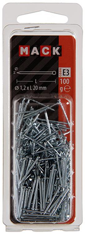 Mack 1017156 - nagel ronde kop staal verzinkt100 gr 1,2 x 20 mm | 5 stuks