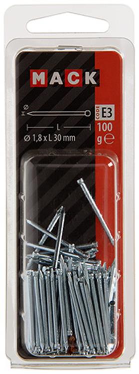 Mack 1017158 - nagel ronde kop staal verzinkt100 gr 1,8 x 30 mm | 5 stuks