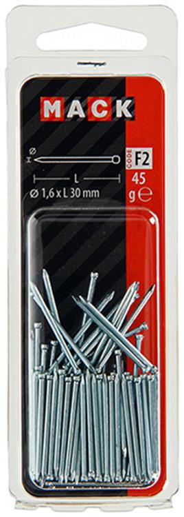 Mack 1017176 - nagel ronde kop staal gehard 45 gr 1,6 x 30 mm | 10 stuks