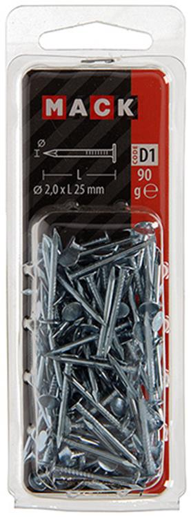 Mack 1017198 - plafondnagel staal verzinkt 90 gr 2,0 x 25 mm | 5 stuks