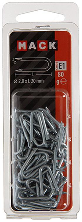 Mack 1017208 - kram staal verzinkt 80 gr 2,0 x 20 mm | 5 stuks
