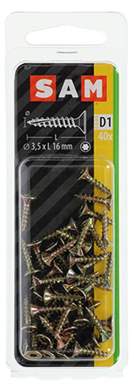 Mack 1017285 - spaanplschr.vzkop-zelfb. geelverz. 40 st 3,5 x 16 mm | 10 stuks