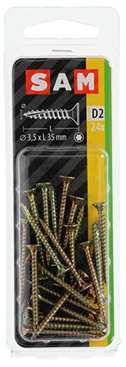 Mack 1017289 - spaanplschr.vzkop-zelfb. geelverz .24 st 3,5 x 35 mm | 10 stuks