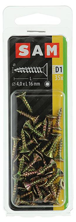 Mack 1017292 - spaanplschr.vzkop-zelfb. geelverz. 35 st 4,0 x 16 mm | 10 stuks