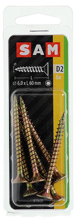 Mack 1017319 - spaanplschr.vzkop-zelfb. geelverz. 6 st 6,0 x 60 mm | 10 stuks
