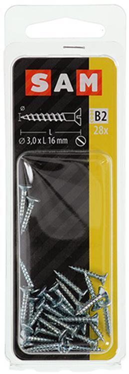 Mack 1017347 - houtschroef verzonken kop verz28 st 3,0 x 16 mm | 10 stuks