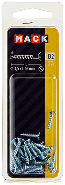 Mack 1017350 - houtschroef verzonken kop verz27 st 3,5 x 16 mm | 10 stuks