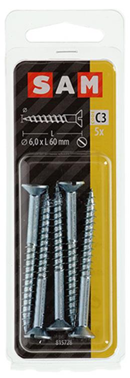 Mack 1017367 - houtschroef verzonken kop verz5 st 6,0 x 60 mm | 10 stuks