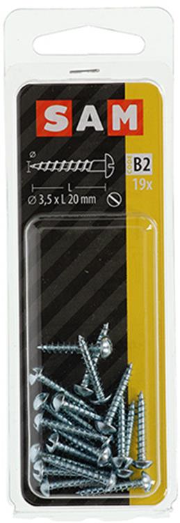 Mack 1017370 - houtschroef bolkop staal verzinkt 19 st 3,5 x 20 mm | 10 stuks