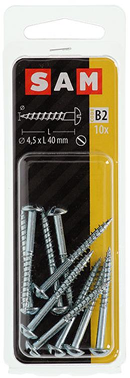Mack 1017377 - houtschroef bolkop staal verzinkt 10 st 4,5 x 40 mm | 10 stuks