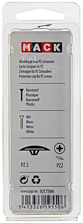Mack 1017394 - afdekkapje vr pz schr.kunstst.wit 40 st pz 2 | 10 stuks