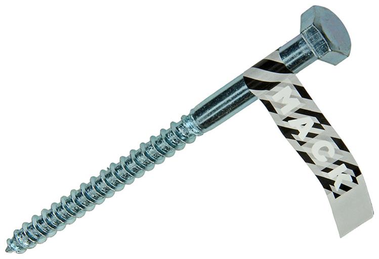 Mack 1017428 - houtdraadbout staal verzinkt 1 st 10 x 140 mm | 10 stuks