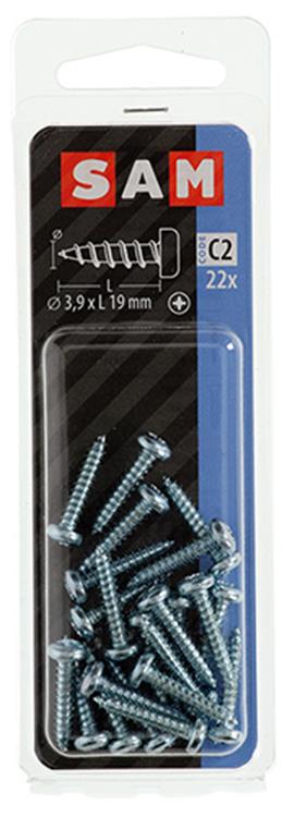 Mack 1017444 - zelftappende schroef cyl kop verz. 22st 3,9 x 19 mm | 10 stuks