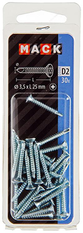 Mack 1017462 - zelfborende schroef vz kop verz. 30 st 3,5 x 25 mm | 10 stuks