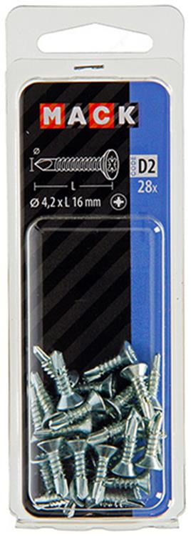 Mack 1017463 - zelfborende schroef vz kop verz. 28 st 4,2 x 16 mm | 10 stuks