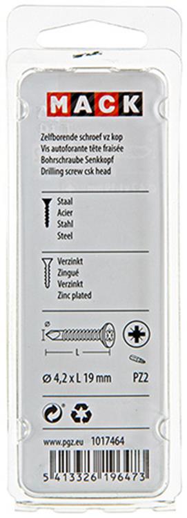 Mack 1017464 - zelfborende schroef vz kop verz. 26 st 4,2 x 19 mm | 10 stuks