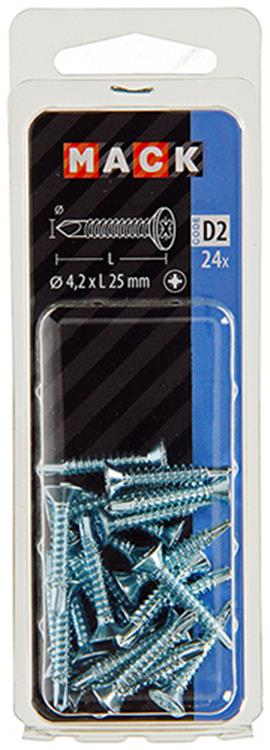 Mack 1017465 - zelfborende schroef vz kop verz. 24 st 4,2 x 25 mm | 10 stuks
