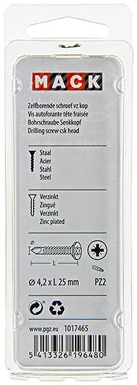 Mack 1017465 - zelfborende schroef vz kop verz. 24 st 4,2 x 25 mm | 10 stuks