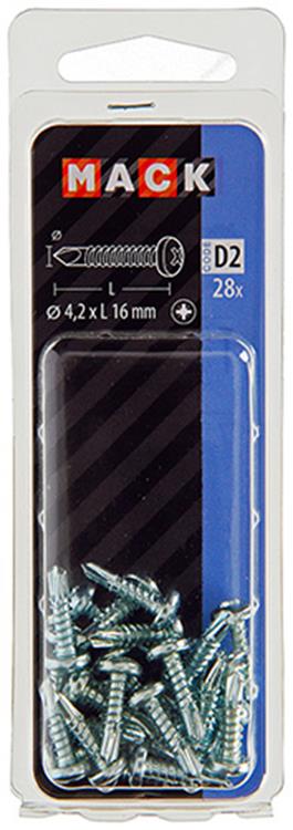 Mack 1017469 - zelfborende schroef cyl. kop verz. 28st 4,2 x 16 mm | 10 stuks
