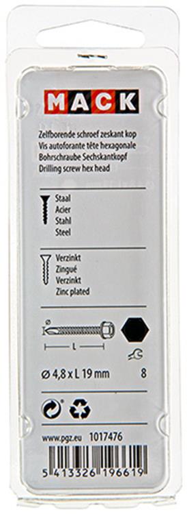 Mack 1017476 - zelfborende schroef zesk.kop verz. 22st 4,8 x 19 mm | 10 stuks