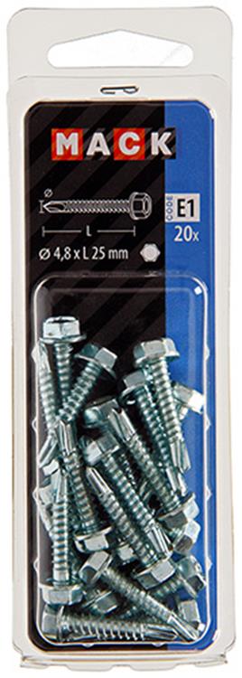 Mack 1017477 - zelfborende schroef zesk.kop verz. 20st 4,8 x 25 mm | 10 stuks