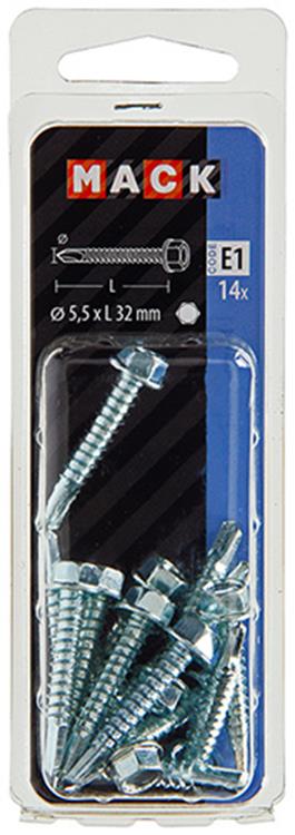 Mack 1017479 - zelfborende schroef zesk.kop verz. 14st 5,5 x 32 mm | 5 stuks