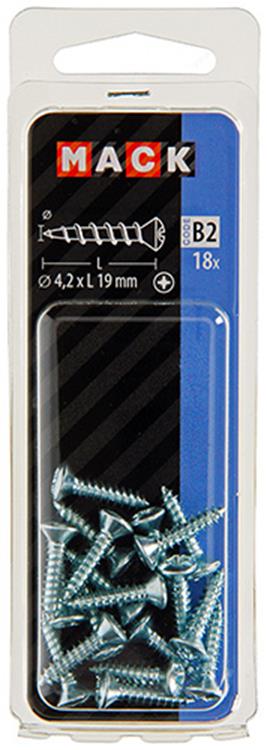 Mack 1017486 - zelftappende schroef bvk verz.18 st 4,2 x 19 mm | 10 stuks
