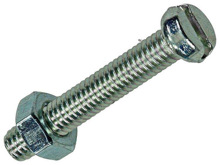 Mack 1017519 - metaalschroef cyl. kop + moer verz. 16 st m4 x 25 mm | 10 stuks
