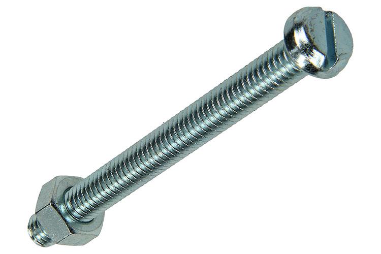 Mack 1017536 - metaalschroef cyl. kop + moer verz. 4 st m6 x 60 mm | 10 stuks