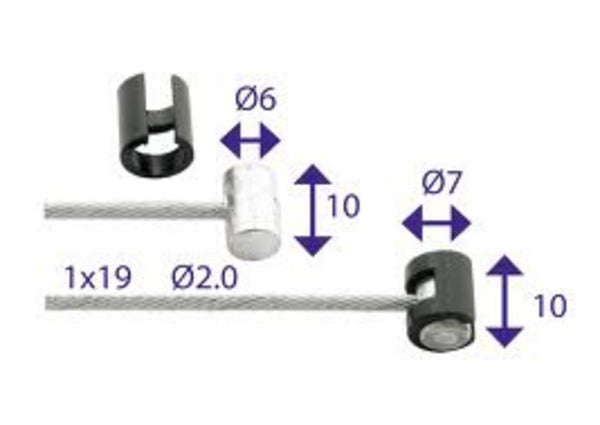 câble de frein intérieur ATB téton galvanisé 200 cm (6463)