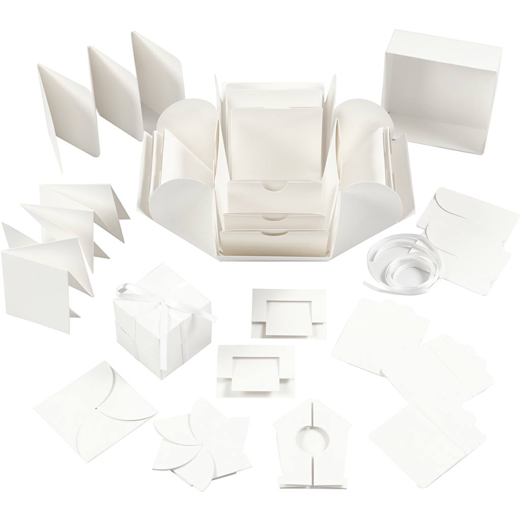 Creativ company explosiedoos geschenkdoos gebroken wit set