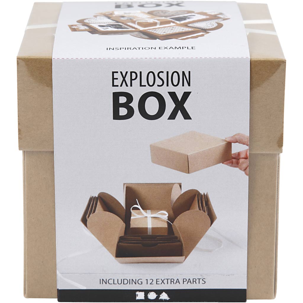 Creativ company explosiedoos geschenkdoos naturel set