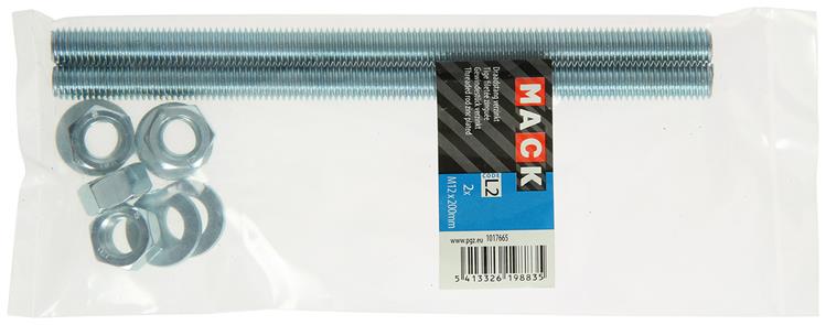 Mack 1017665 - draadeinde + sluitring + moer verz. 2st m12 x 200 mm | 5 stuks
