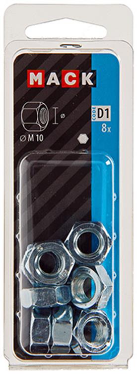 Mack 1017678 - zeskant moer staal verzinkt 8st m 10 | 10 stuks