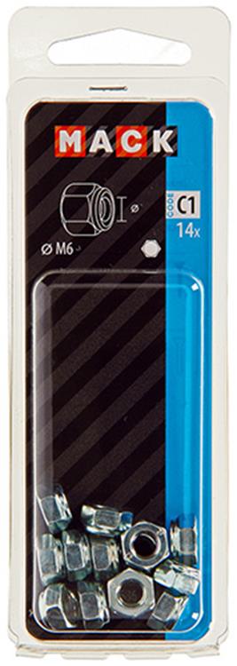 Mack 1017686 - zeskant borgmoer staal verzinkt 14 st m6 | 10 stuks