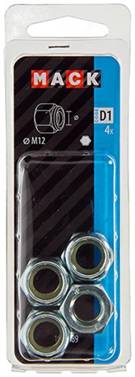 Mack 1017689 - zeskant borgmoer staal verzinkt 4 st m12 | 10 stuks