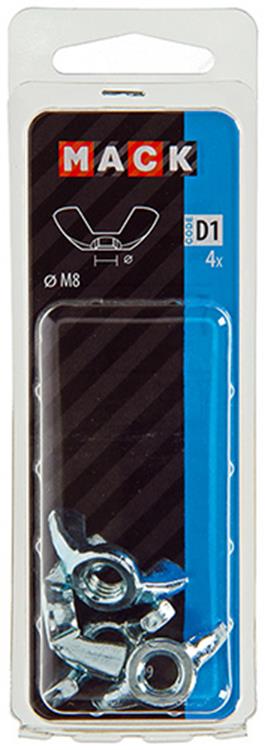 Mack 1017699 - vleugelmoer staal verzinkt 4 st m8 | 10 stuks