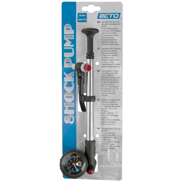 Beto Fork Pump with Pressure Gauge - Aluminum