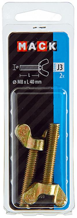 Mack 1017703 - vleugelschroef geelverzinkt 2 st m8 x 40 mm | 10 stuks
