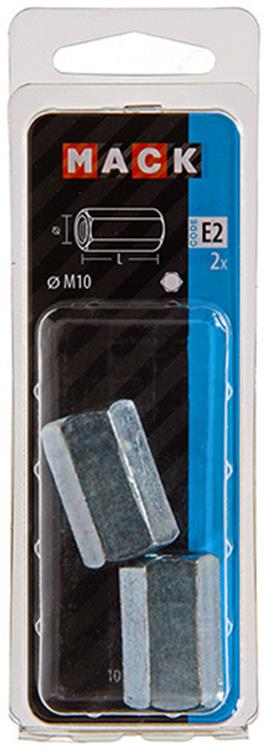 Mack 1017706 - zeskant verbindingsmoer verzinkt 2 st m10 | 5 stuks