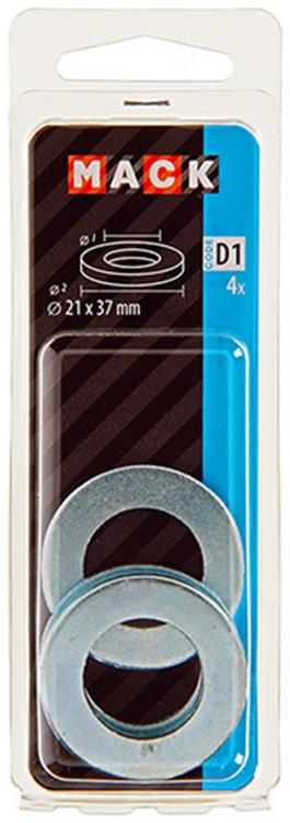 Mack 1017722 - sluitring staal verzinkt 4 st 21 x 37 mm | 10 stuks