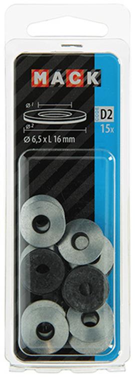 Mack 1017761 - dichtingsring rubber verzinkt 15 st 6,5 x 16 mm | 10 stuks
