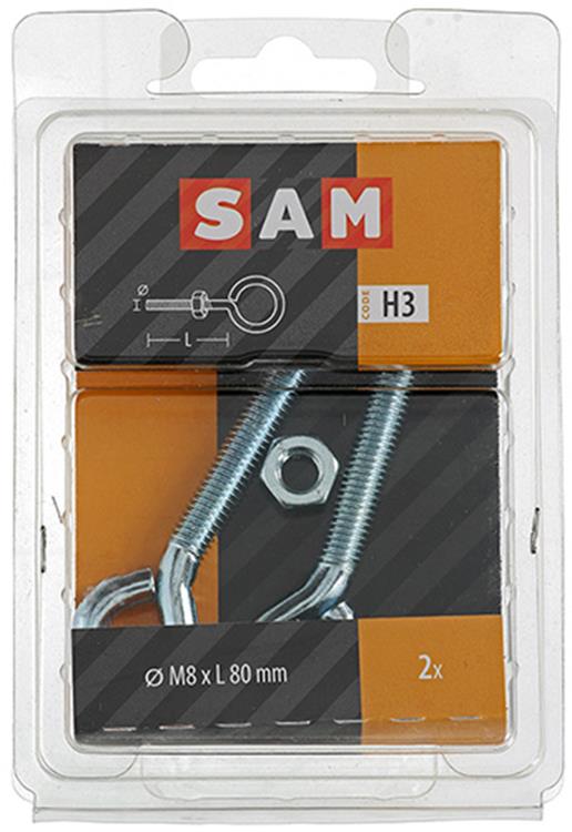 Mack 1017794 - schroefoog metrisch + moer verzinkt 2 st m8 x 80 mm | 5 stuks