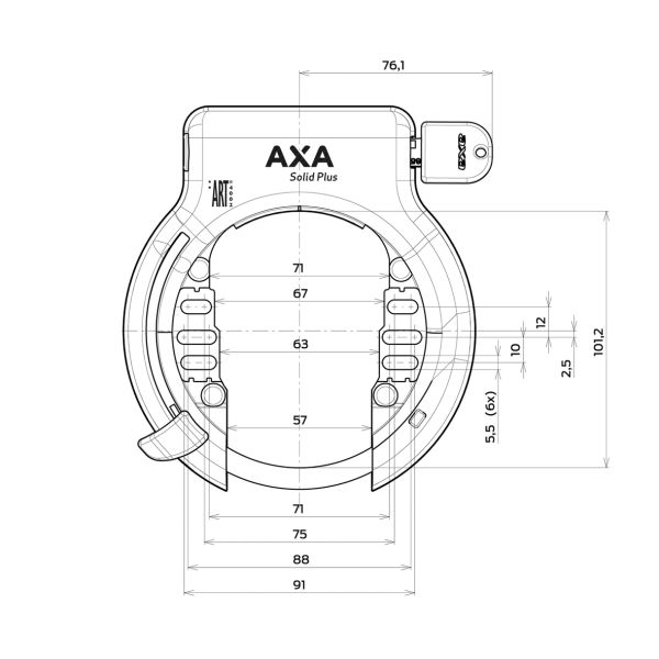 Set Ringslot AXA Solid Plus + AXA Linq City 100 - zwart
