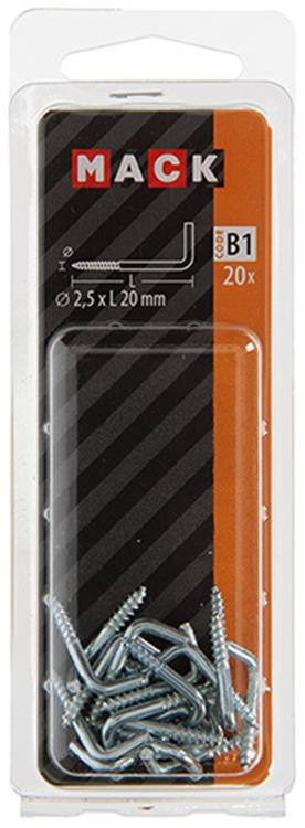 Mack 1017815 - schroefduim staal verzinkt 20 st 2,5 x 20 mm | 10 stuks