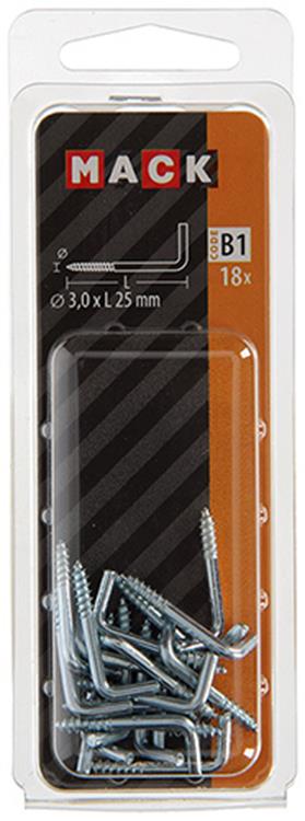 Mack 1017816 - schroefduim staal verzinkt 18st 3,0 x 25 mm | 10 stuks